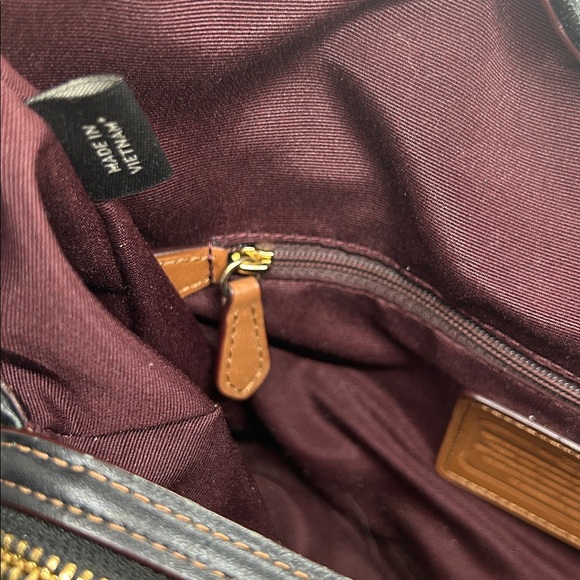 Coach Madison Carlyle Exploded Reps Brown/Black Leather Hobo Shoulder Bag Purse - Picture 12 of 16